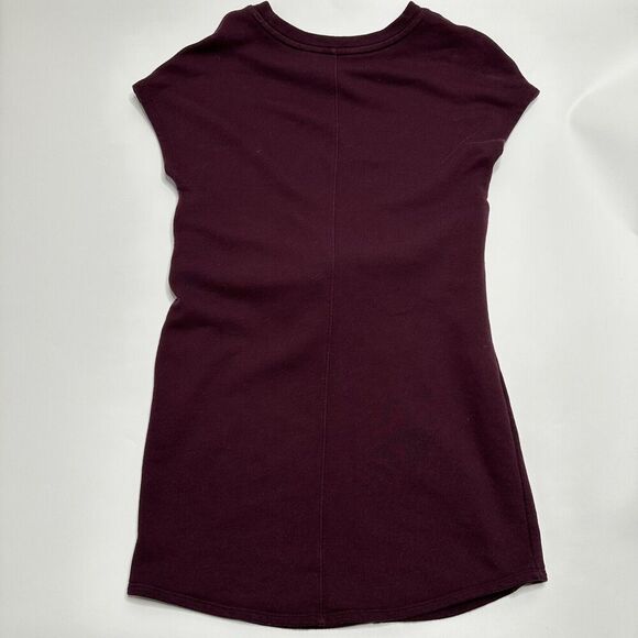 Athleta Womens Size Small Sweatshirt Tie Front Casual Mini Dress Short Sleeve - Picture 3 of 8